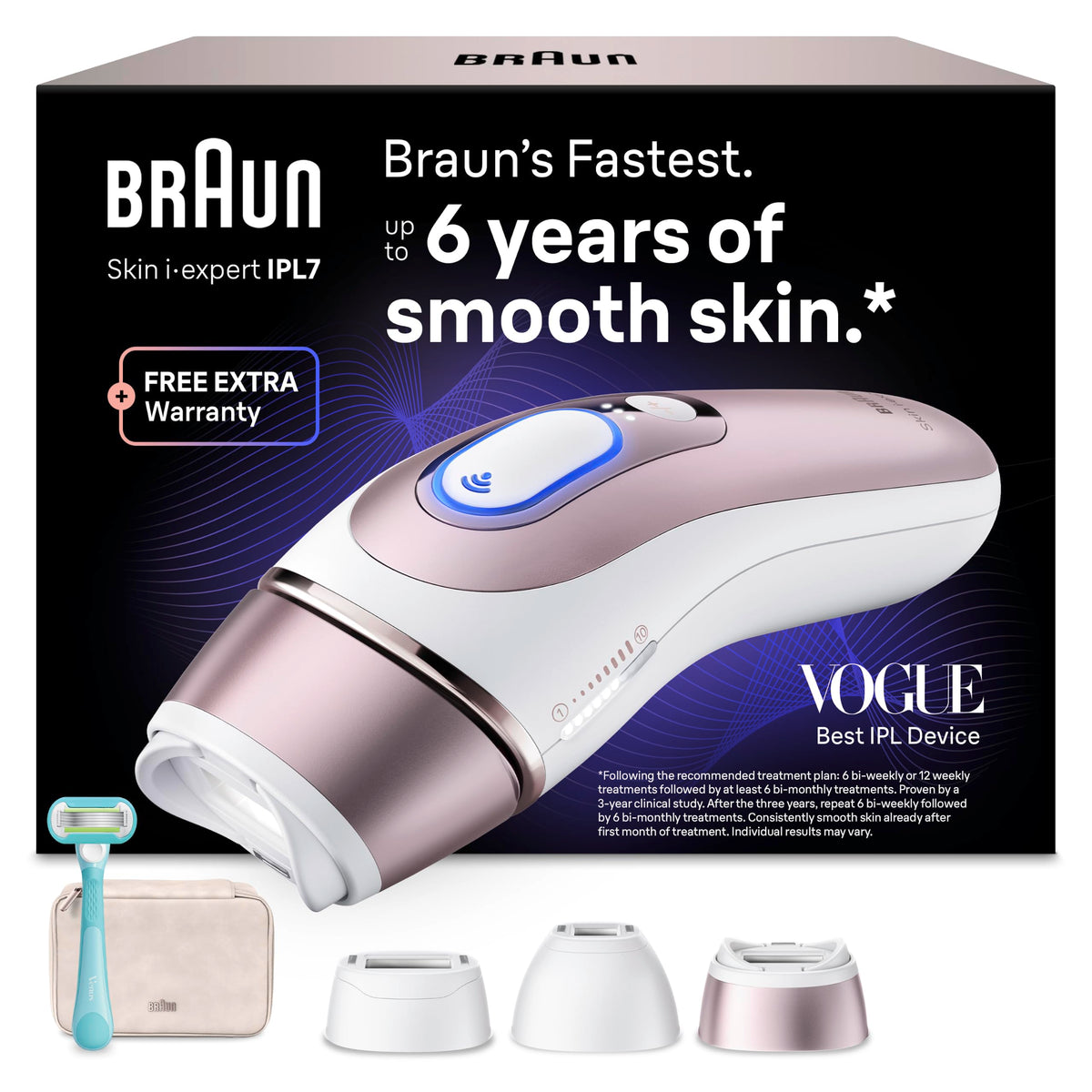 Braun Smart IPL Dispozitive Epilare Skin i·expert 7, PL7311, Rosegold