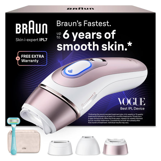 Braun Smart IPL Hair Removal Devices Skin i·expert 7, PL7311, Rosegold