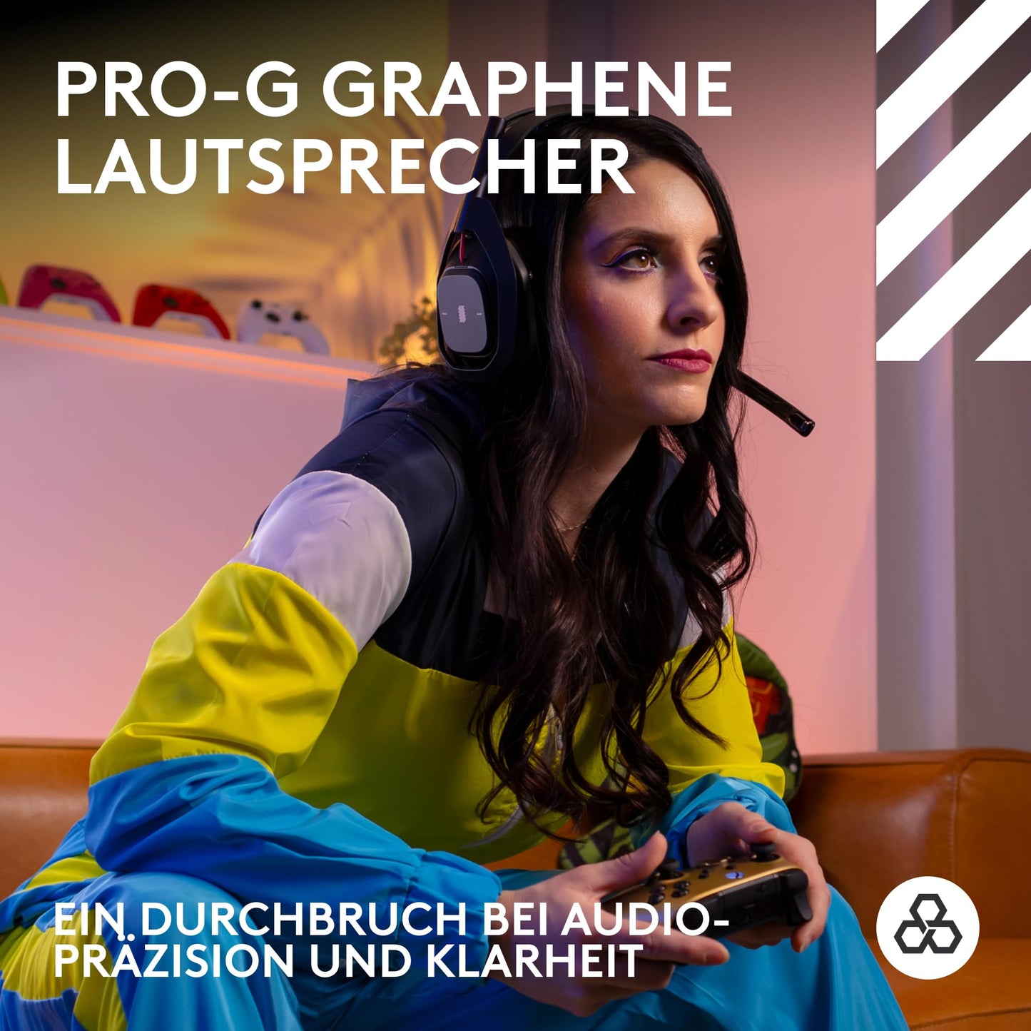 Logitech G Astro A50 LIGHTSPEED, Wireless Gaming Headset + Base Station (5th Generation), PRO-G GRAPHENE, 3-System Switching, USB-C, Xbox, PS5, PC/Mac, Nintendo Switch/Switch 2, Bluetooth - Black - 939-002224