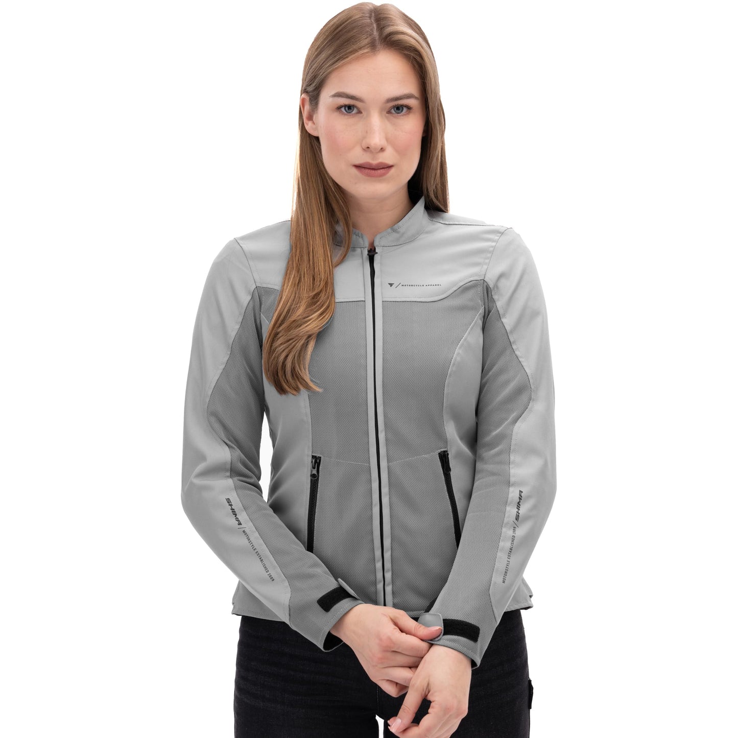 SHIMA OpenAir Motorcycle Jacket Women's with Protectors AirForce Back Protector Motorcycle Jacket Summer Mesh Ventilated Textile Jacket Protective Jackets Protector Jacket Airy (Women, Grey, XS) - OPENAIR
