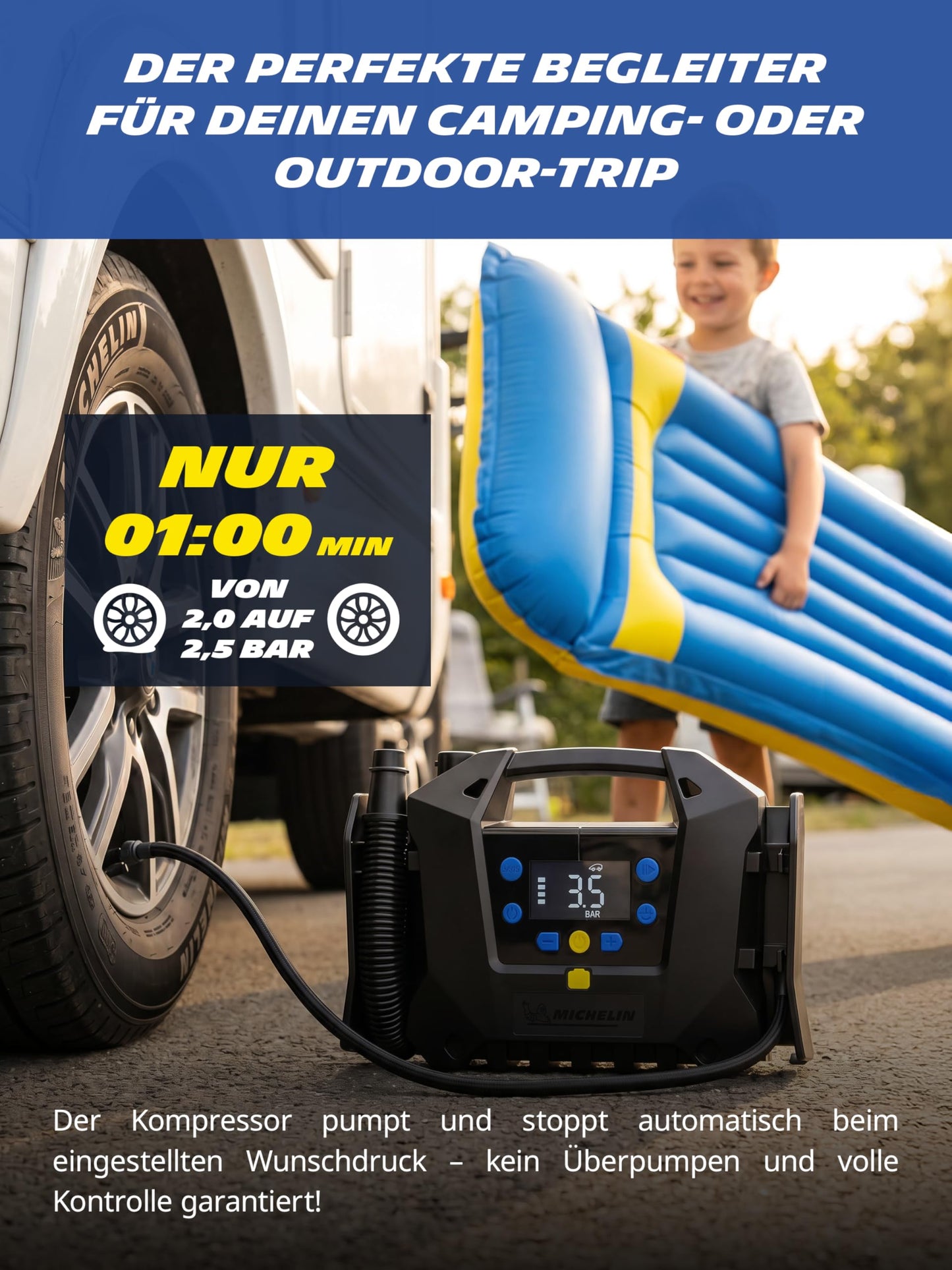 MICHELIN Air Power Pro Li-ion cordless battery compressor up to 8.3 bar - 61014