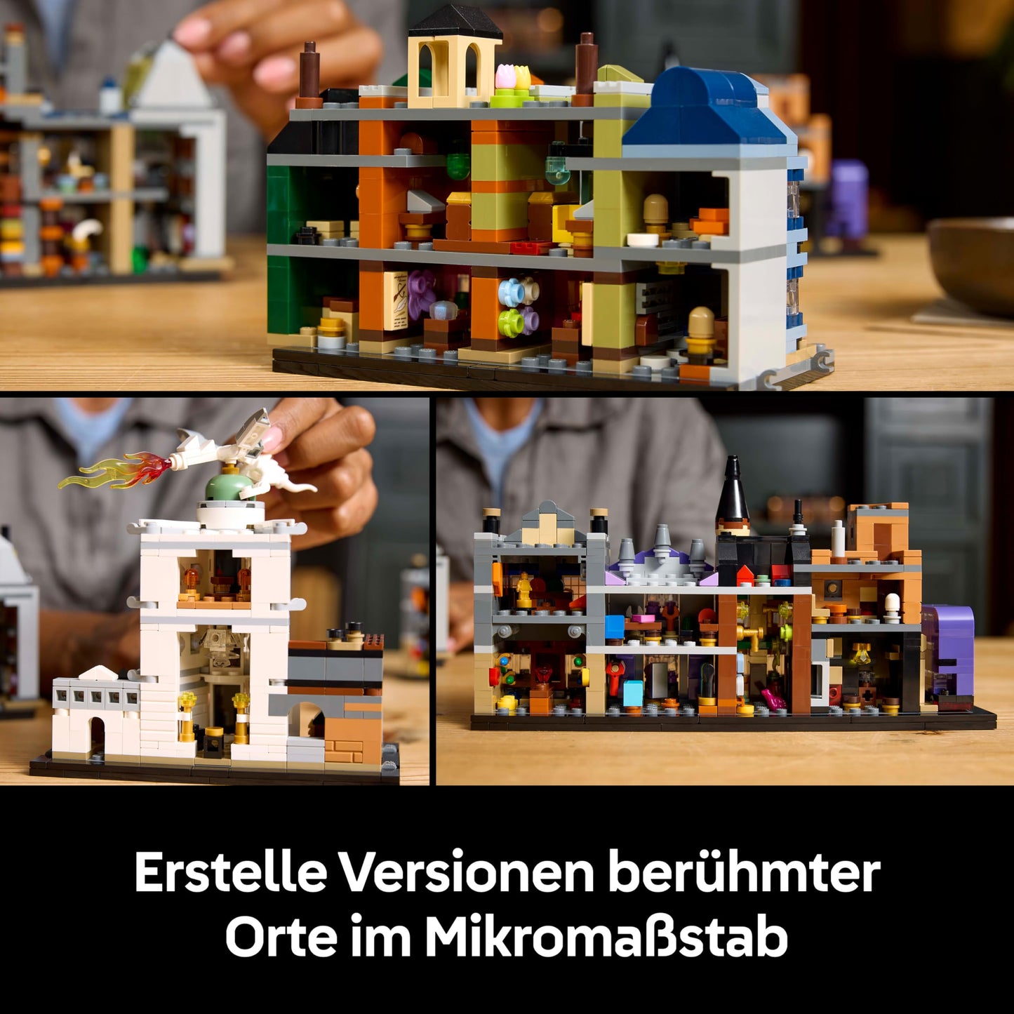 LEGO Harry Potter The Magic Shops of Diagon Alley - Miniature Street to Display - 12 Collectible Microfigures Including Harry Potter, Draco Malfoy, Hermione Granger - Gift for Adults 76444