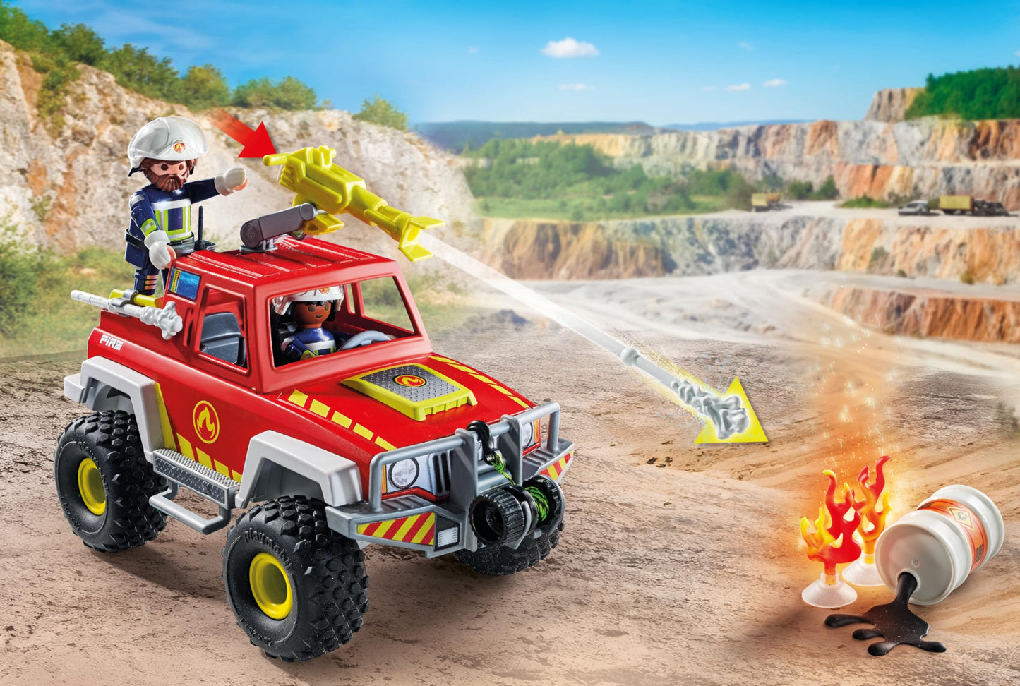 PLAYMOBIL | City Action | Fire truck | Fire engine | Toy car | Toys for children aged 4 and over | 71824