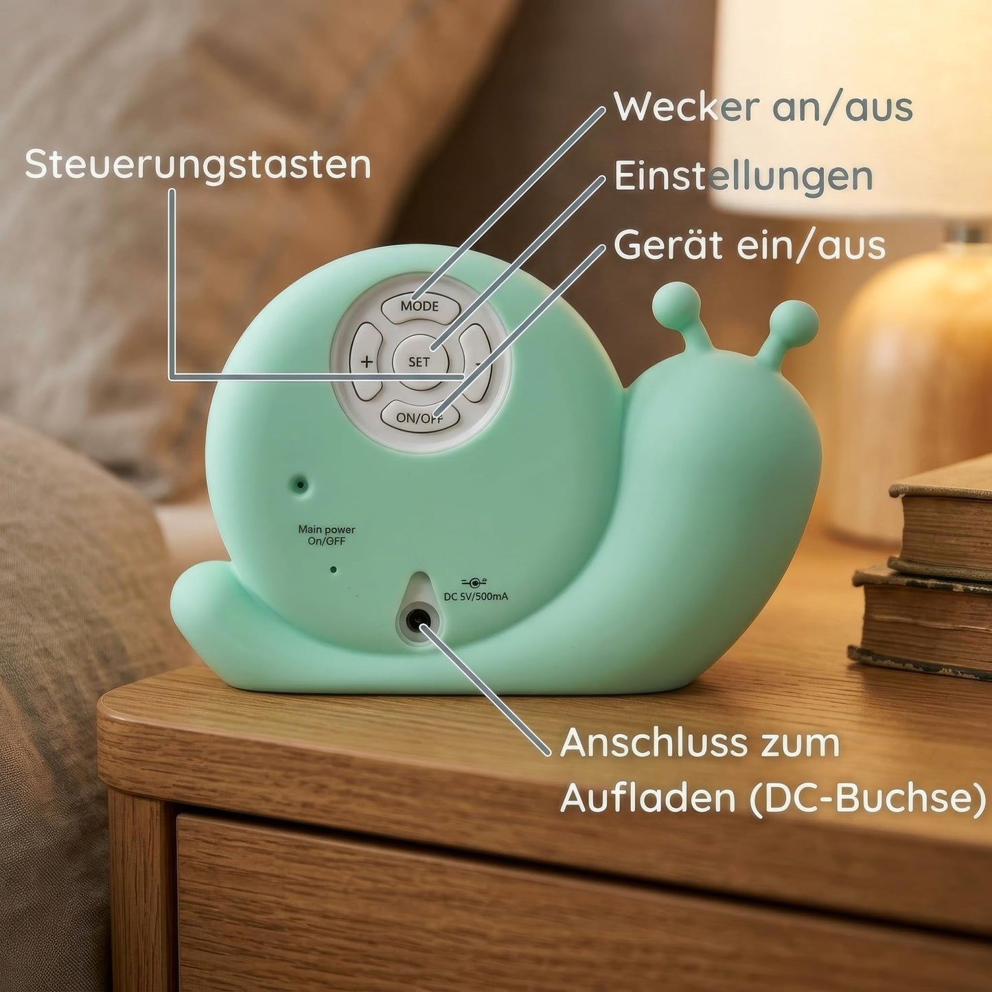 Alecto BC110GN Simon - alarm clock children - children's alarm clock - sleep trainer children