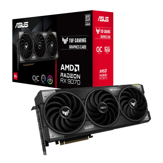 ASUS TUF Gaming Radeon RX 9070 OC Edition 16GB GDDR6 graphics card - TUF-RX9070-O16G-GAMING