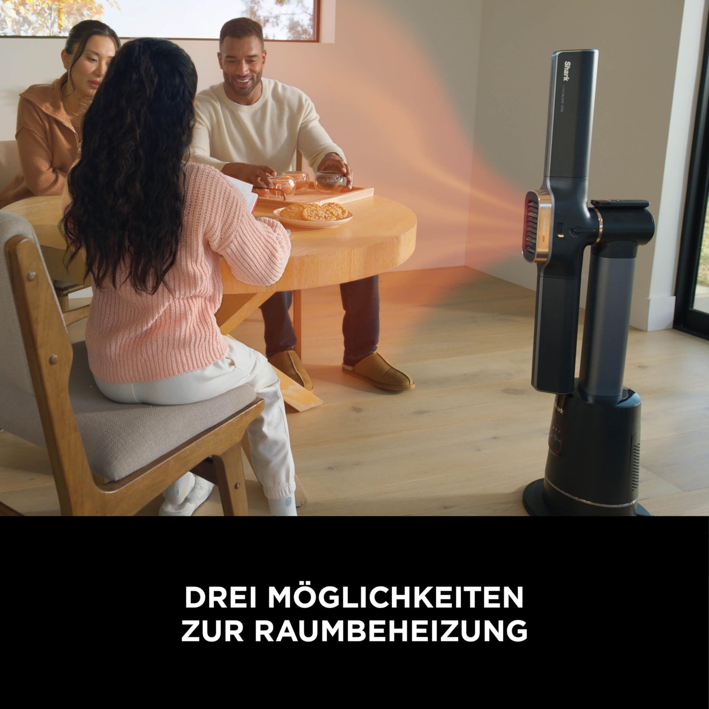 Shark TurboBlade Cool + Heat 2-in-1 fan & fan heater with Thermo IQ, remote control & oscillation | Bladeless Tower Fan for Rapid Heating & Air Cooling, Black Gold, TH200EU