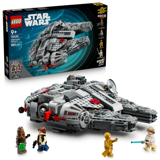 LEGO Star Wars 75426 SMART Play: Millennium Falcon model - compatible interactive toy including 4 SMART tags and 4 minifigures - gift idea for boys and girls aged 9 and over and adult fans