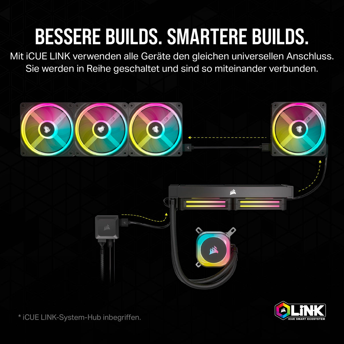 CORSAIR iCUE LINK QX140 RGB 140mm RGB Fan - Double Pack - Black - CO-9051004-WW