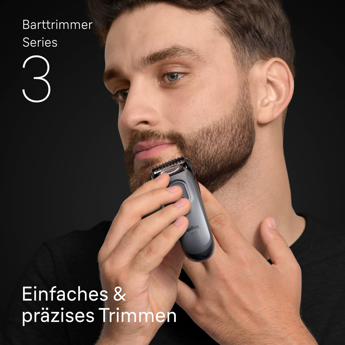 Braun Barttrimmer Series 3, Bartschneider Herren, BT3535, Grau