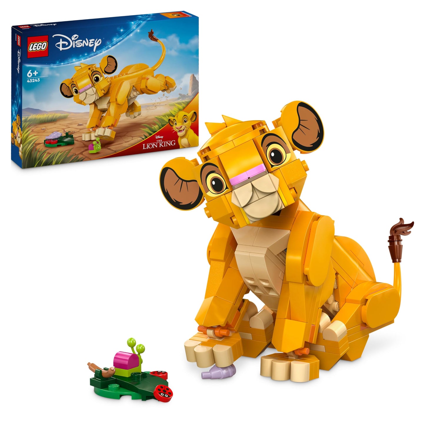 LEGO ǀ Disney Simba, the king's lion cub, building toy for children, fantasy playset with lion figure, cool gift idea for girls and boys aged 6 and up, children's toy 43243