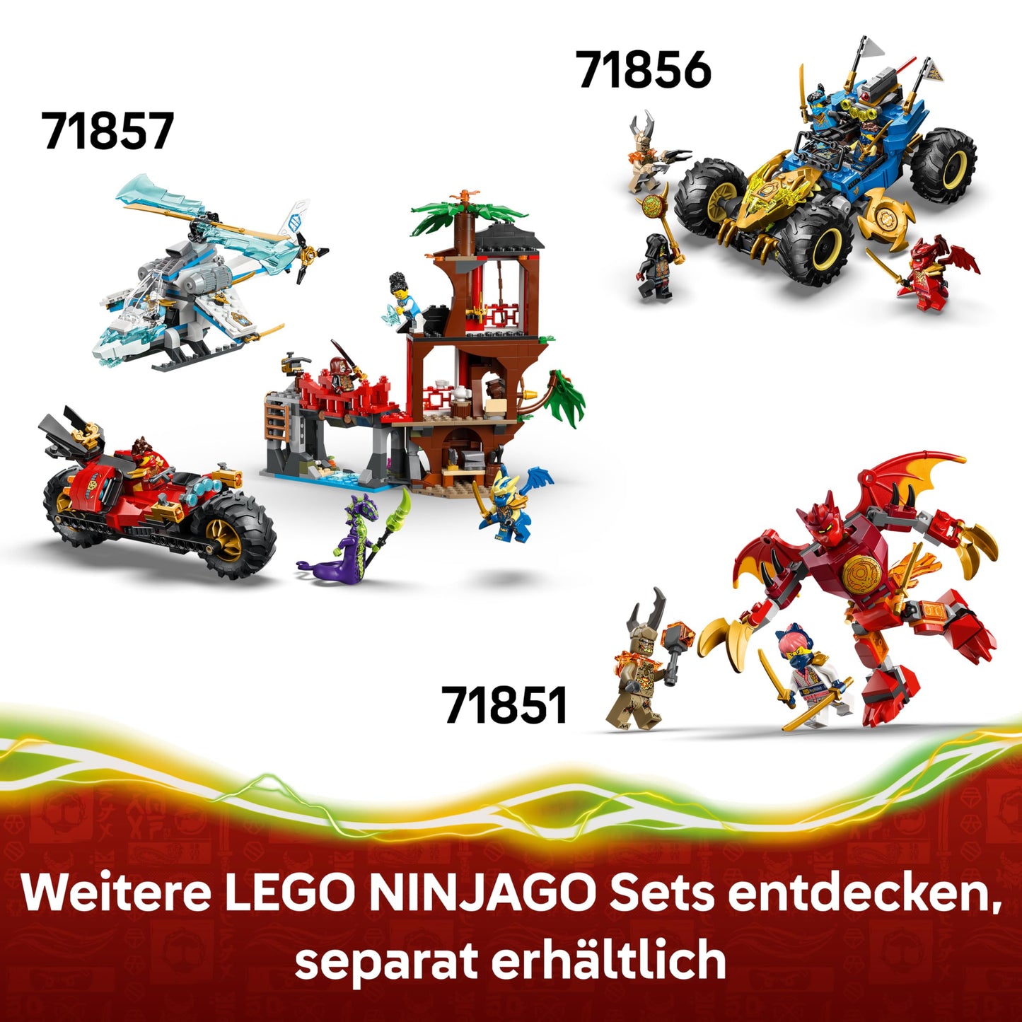 LEGO NINJAGO The Dragon of Life - Ninja toy with dragon figure, mini monster mech, 8 minifigures and swords - creative gift for boys and girls aged 8 and up and fans - 71859