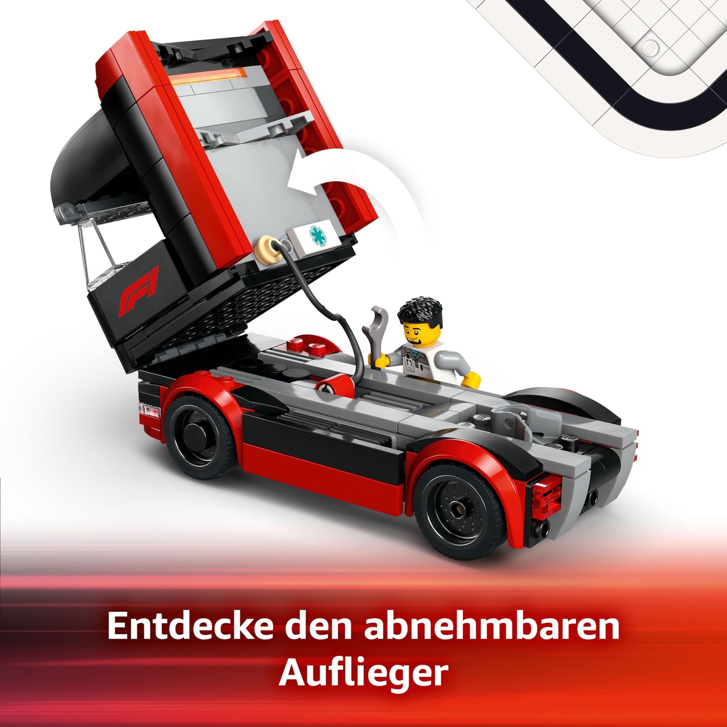 LEGO City F1 Transporter with RB20 & AMR24 F1 Racing Cars - Toy Car Transporter for Red Bull & Aston Martin Formula 1 Teams - Incl. 5 Minifigures - Gift for Boys & Girls from 8 Years 60445