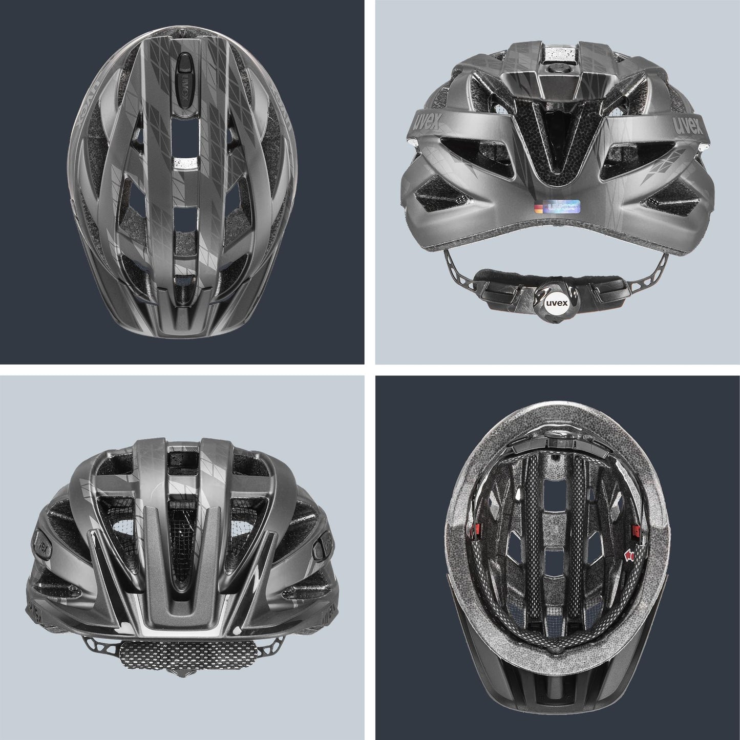 uvex i-vo cc - Lightweight all-round helmet for men and women - individual size adjustment - matt black smoke - 52-57 cm - S4104231115