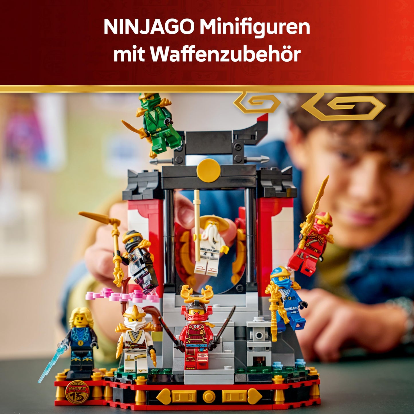 LEGO NINJAGO 15th anniversary: ninja characters to display - monastery toy with 8 collectible minifigures & swords - creative gift for boys aged 14 and over & adult fans - 71866
