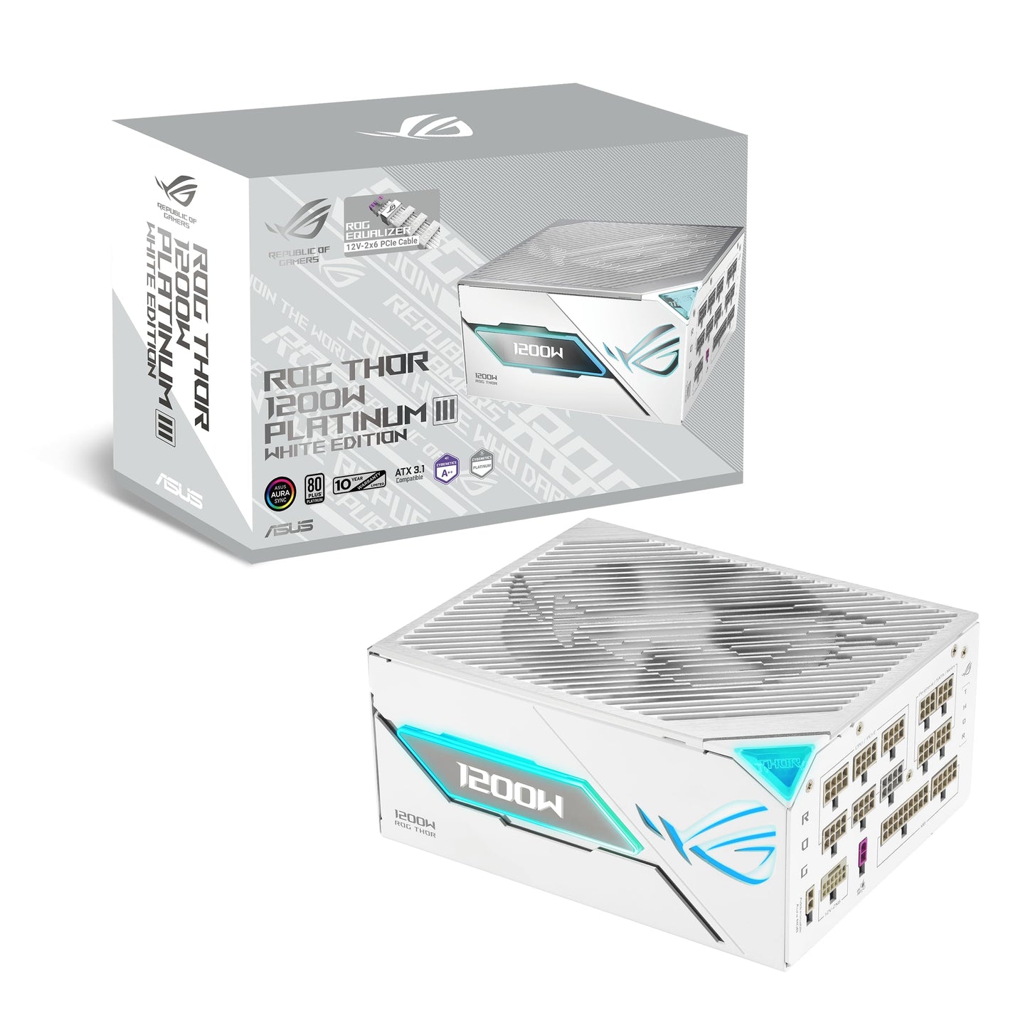ASUS ROG Thor 1200W Platinum III White Equalizer ATX Gaming Power Supply - 90YE00S1-B0NA00
