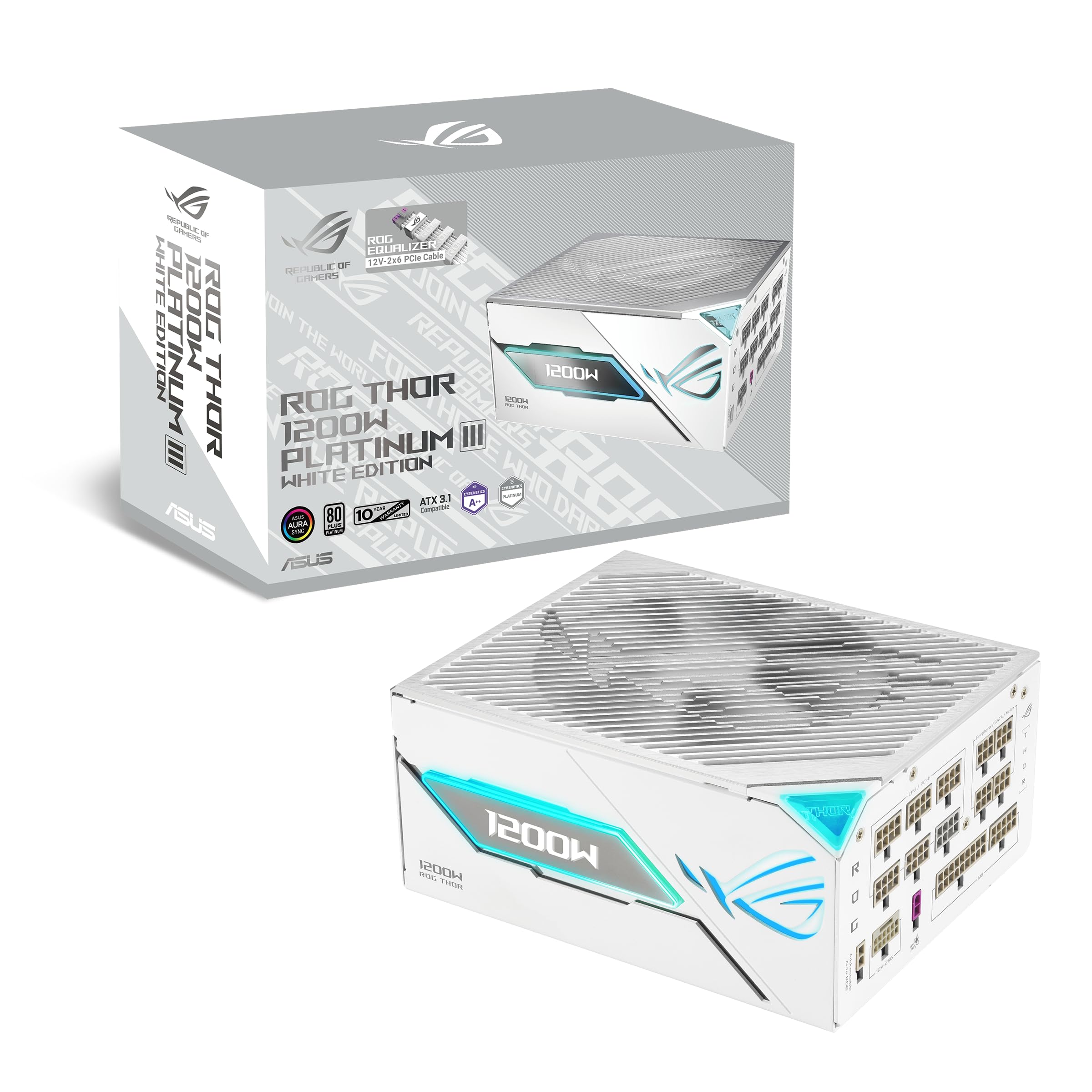 ASUS ROG Thor 1200W Platinum III White Equalizer ATX Gaming Power Supply - 90YE00S1-B0NA00
