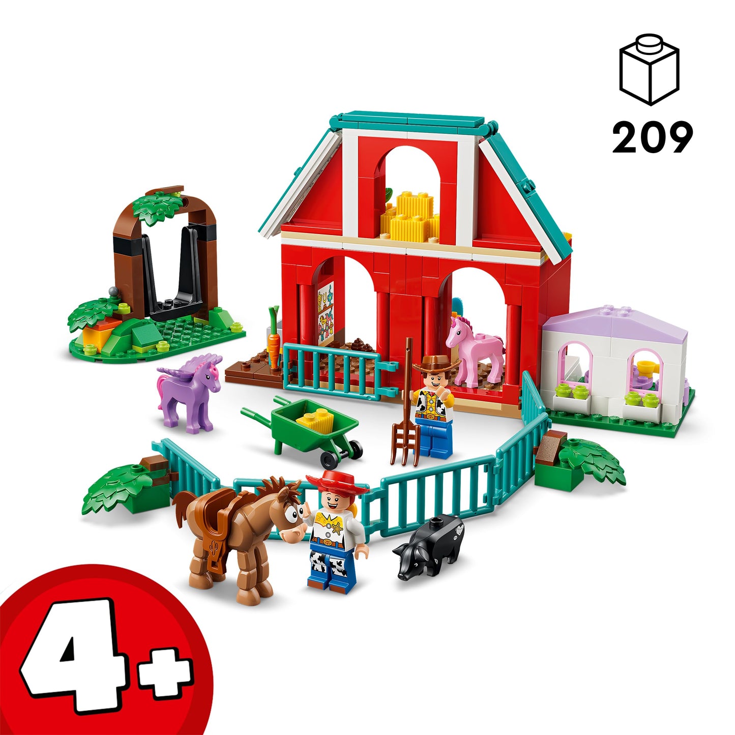 LEGO ǀ Disney and Pixar Toy Story 5 Blazes Horse Ranch Toy - Incl. Woody & Jessie Minifigures - 2 Horses, Pegasus & Pig Animal Figures - Gift for Girls, Boys from 4 Years & Fans - 43304