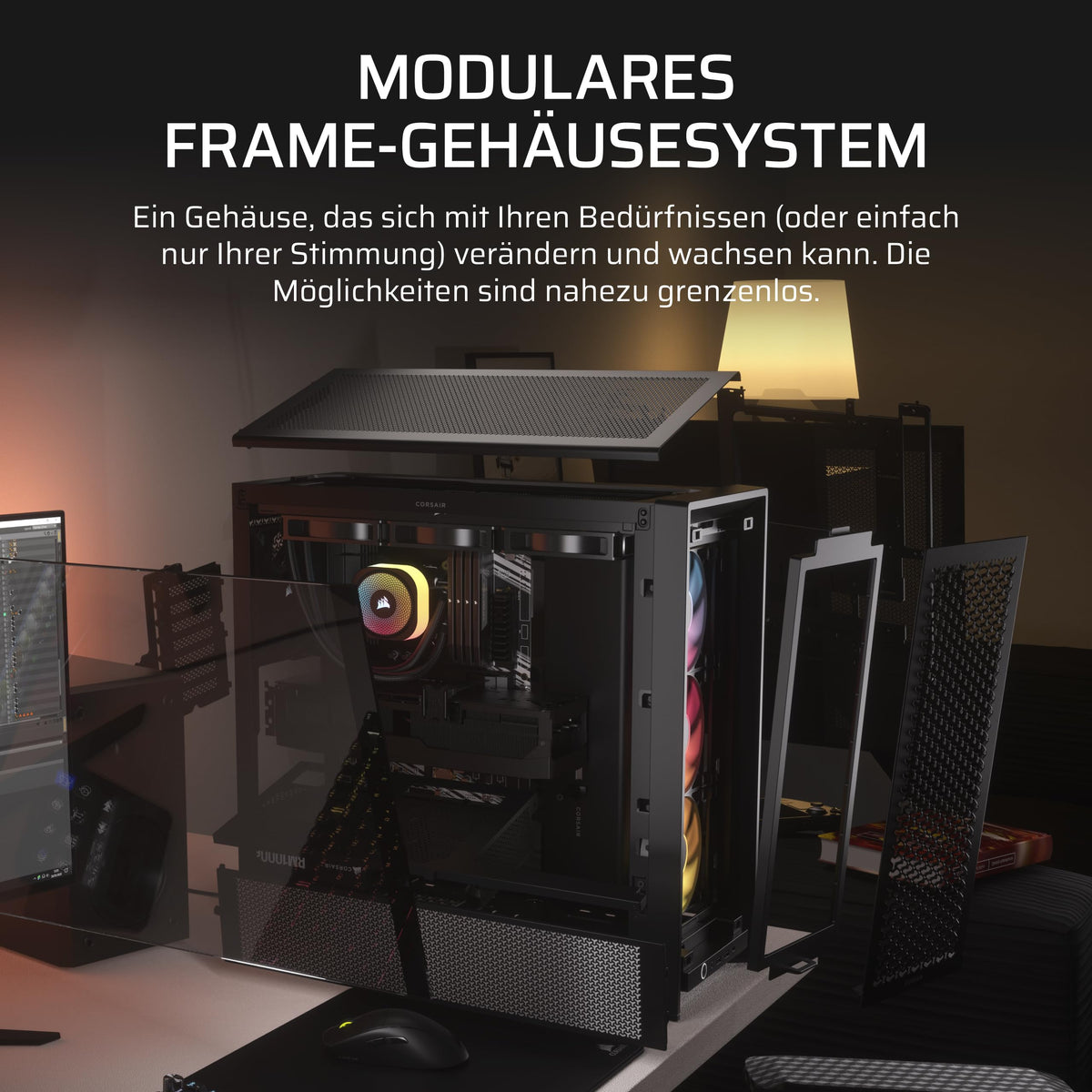 CORSAIR Frame 4000D RS ARGB Carcasa Mid-Tower ATX pentru PC – Negru - CC-9011296-WW