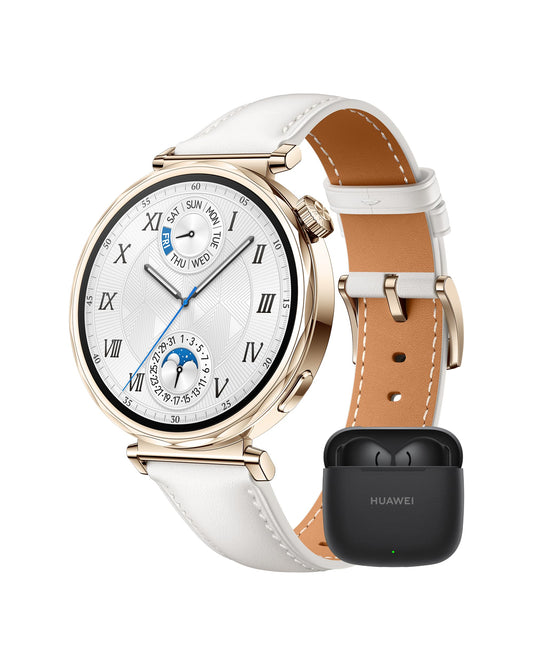 HUAWEI Watch GT 5 Smartwatch + FreeBuds SE 3, GPS Fitness Watch, advanced running and cycling features, health monitoring, up to 7 days battery life, compatible with iOS & Android, 41 mm, white