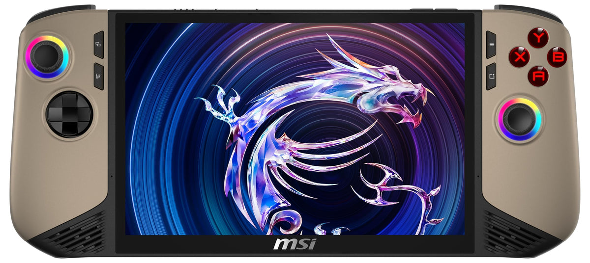 MSI Claw 8 AI+ Gaming Handheld, display FHD+ de 8 inch, 120 Hz, procesor Intel Core Ultra 7 258V, 32 GB RAM, 1 TB SSD, grafică Intel Arc, Windows 11 Home, negru/Storm de nisip, A2VM-015 - 001T52-015