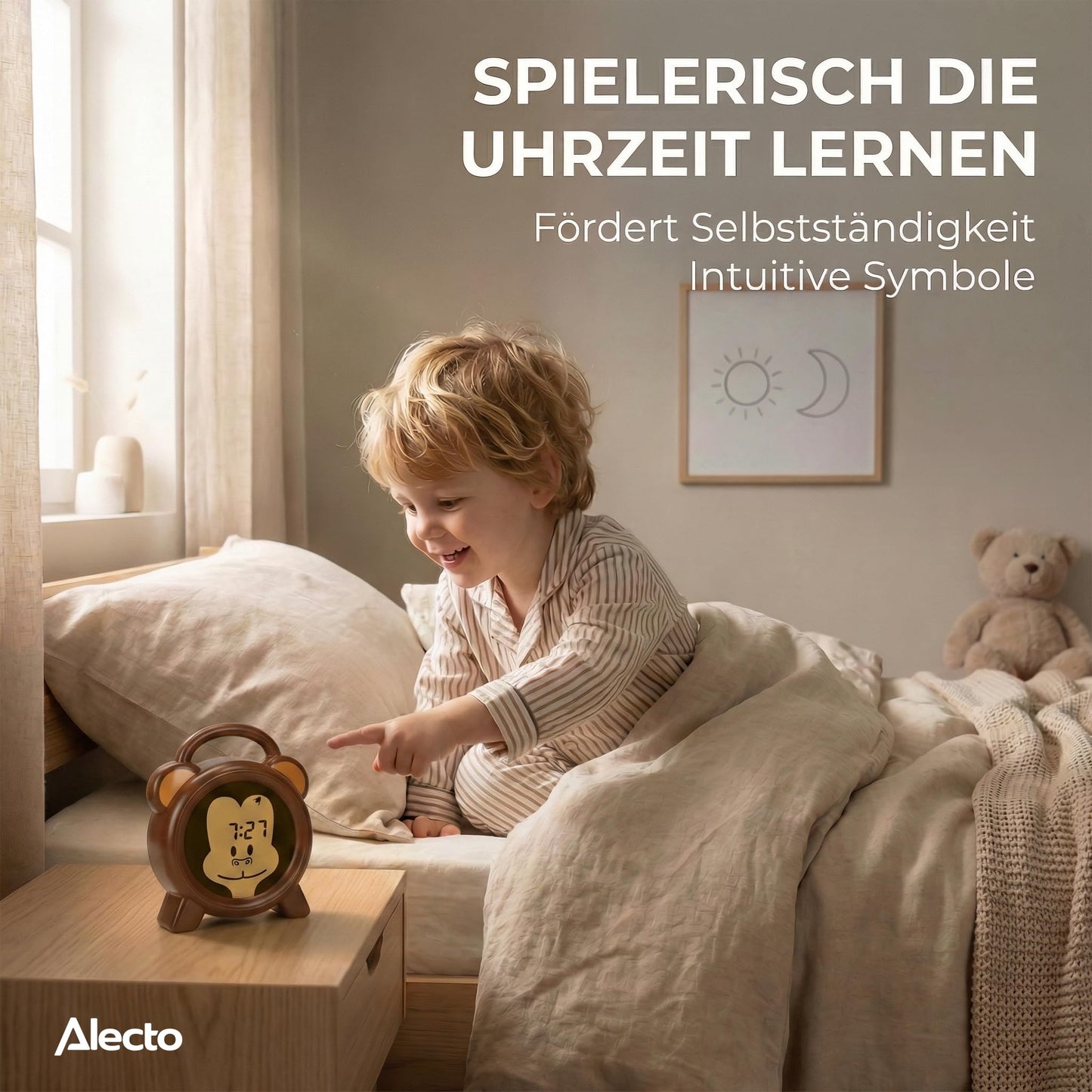 Alecto BC-100 Monkey - Moneky - children's alarm clock - children's alarm clock
