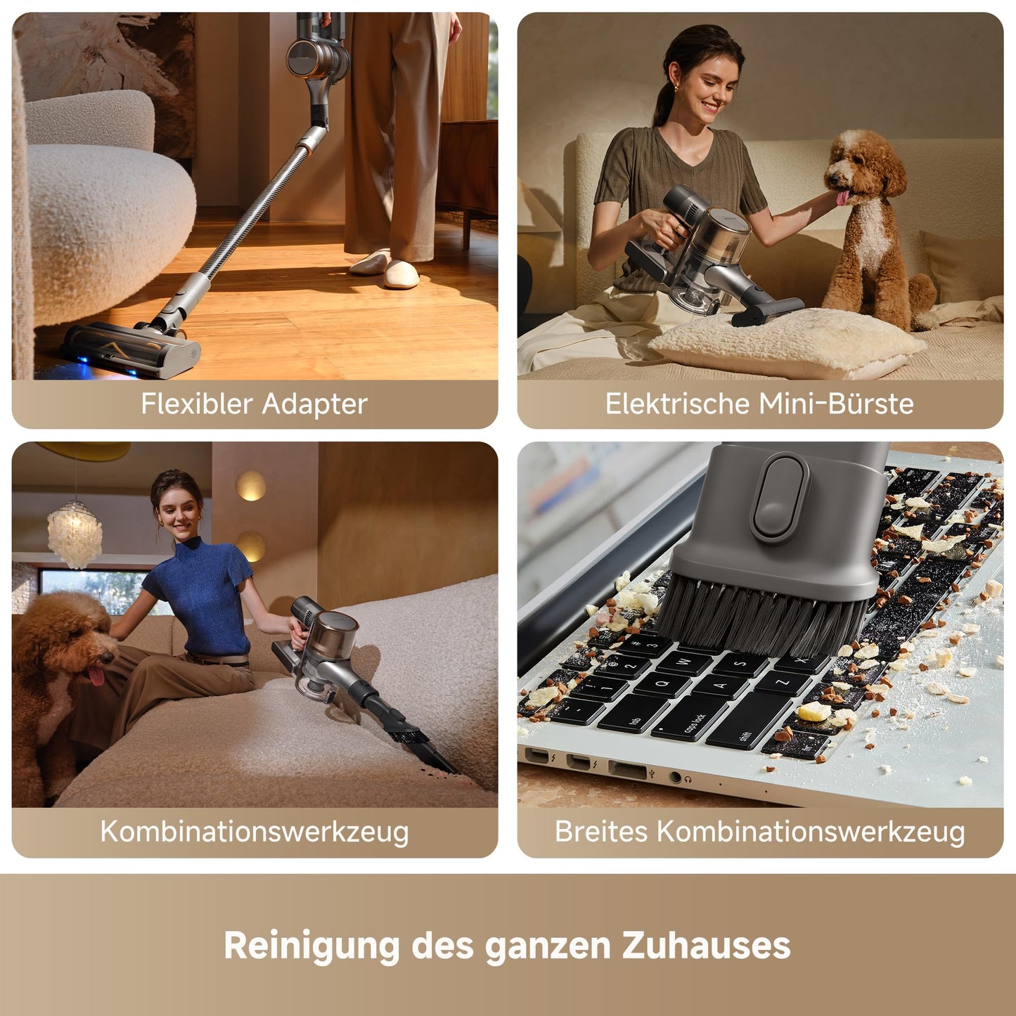 dreame R30 wireless vacuum cleaner, side brush, for numerous surfaces, dust lighting, tangle-free, 22,000PA / 190 AW suction power, 90 min. maximum running time, filtering 99.9% - VRV31D