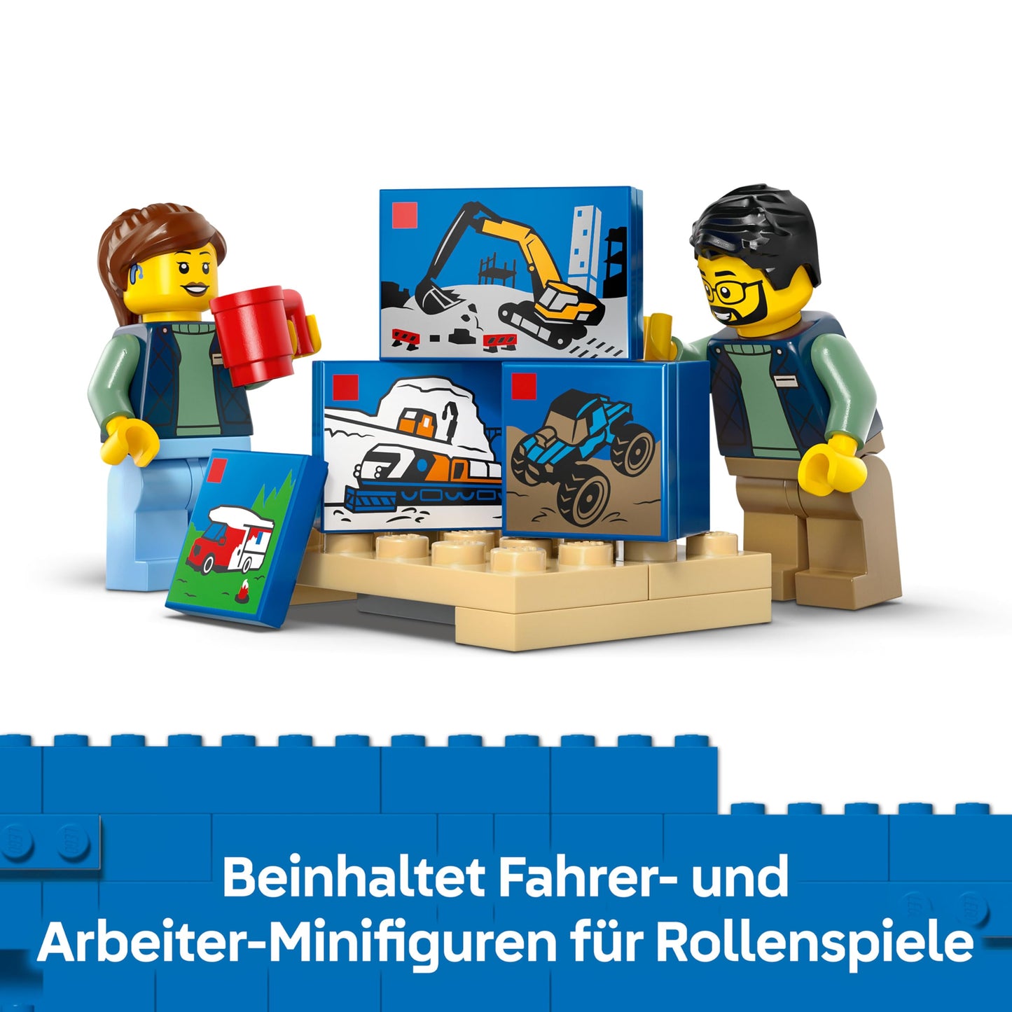 LEGO City: The LEGO delivery truck - model building with 2 minifigures, transport truck and accessories - birthday gift for boys aged 6 and over - 60500