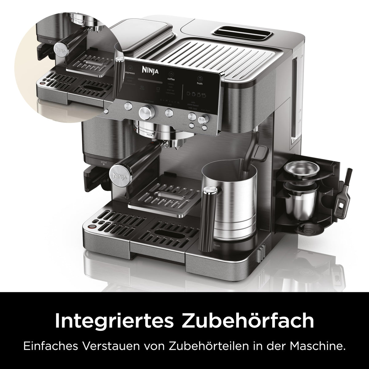 Ninja Luxe Premier 3-in-1 Cafetieră ES601EUGM, Gri-Metal, ES601EUGM