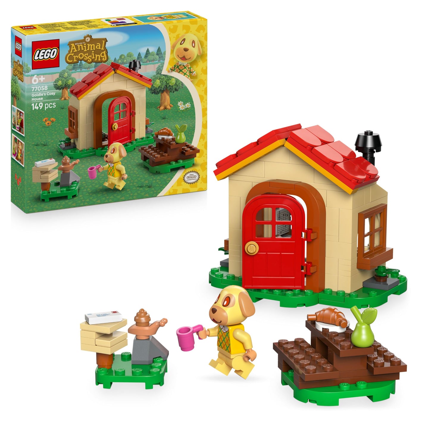 LEGO Animal Crossing - Bee's Cozy House - Toy with Minifigure, Piano, Picnic Table & Food Accessories - Playset Gamer Gift for Girls, Boys & Fans from 6 Years - 77058