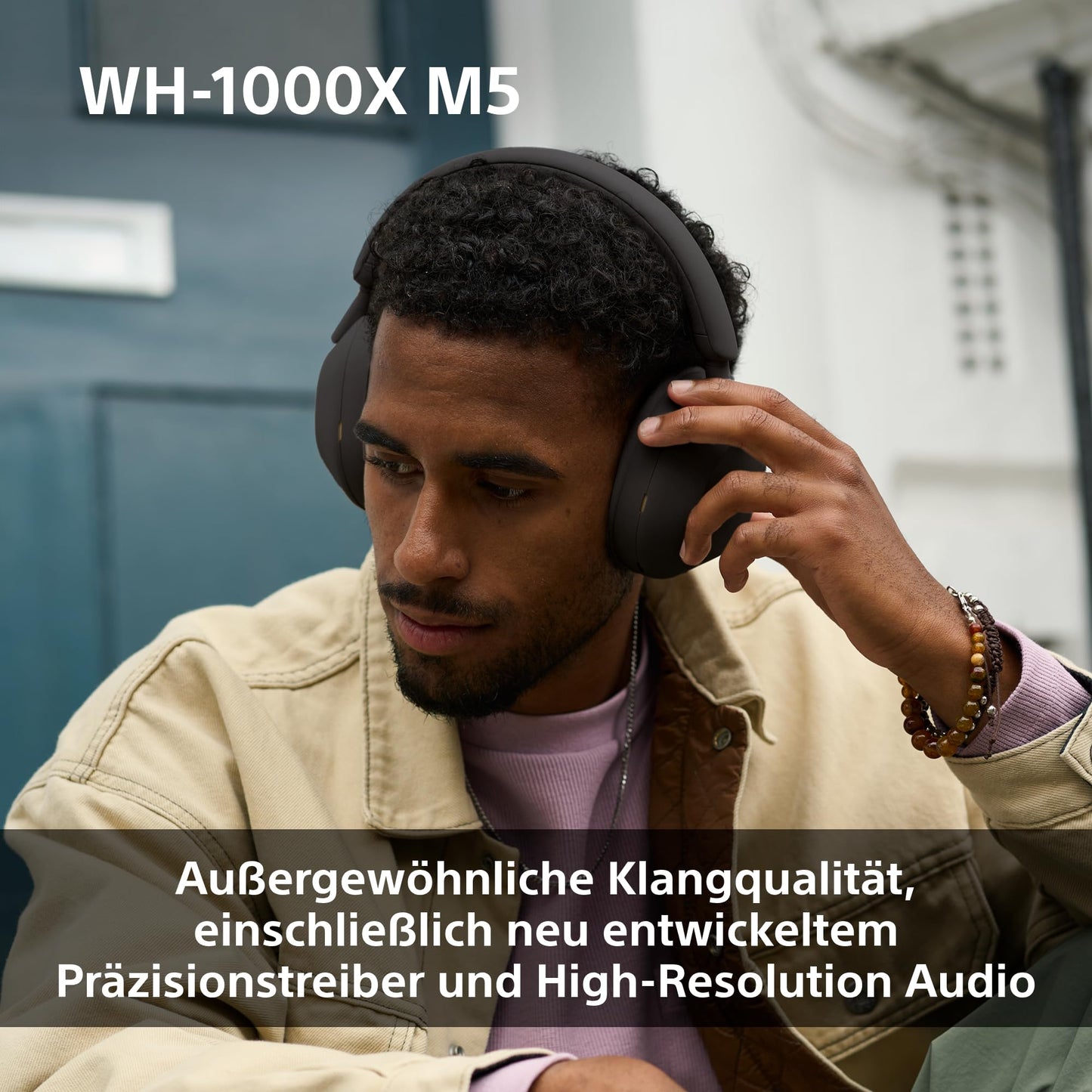 Sony WH-1000XM5 wireless over-ear headphones, active noise canceling at premium level with spatial 3D audio, transparency mode, up to 30 hours of battery life, Bluetooth, smoky pink - WH1000XM5P.CE7