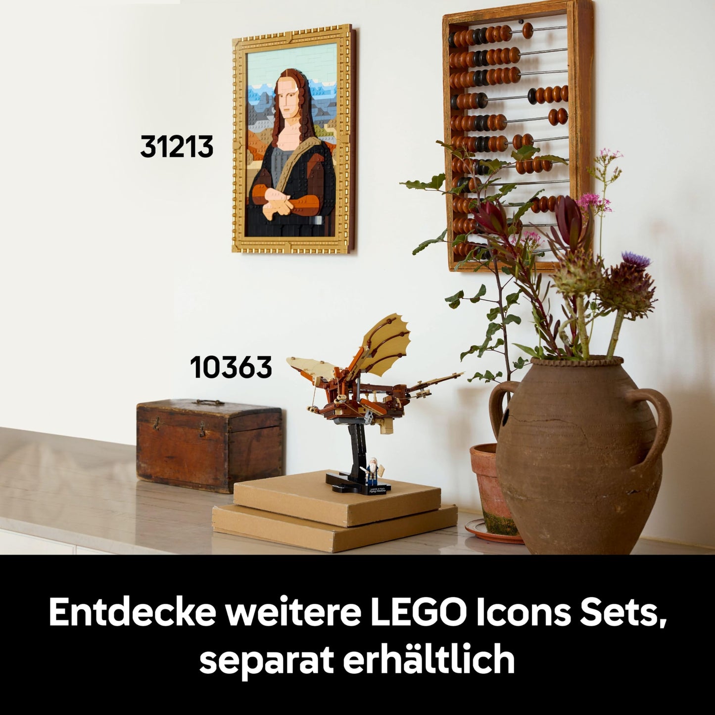 LEGO Icons Leonardo da Vinci's Flying Machine with Beating Wings - Includes Minifigure & Stand - Building Set for Adults - Home Decoration Set - Gift Idea - 10363