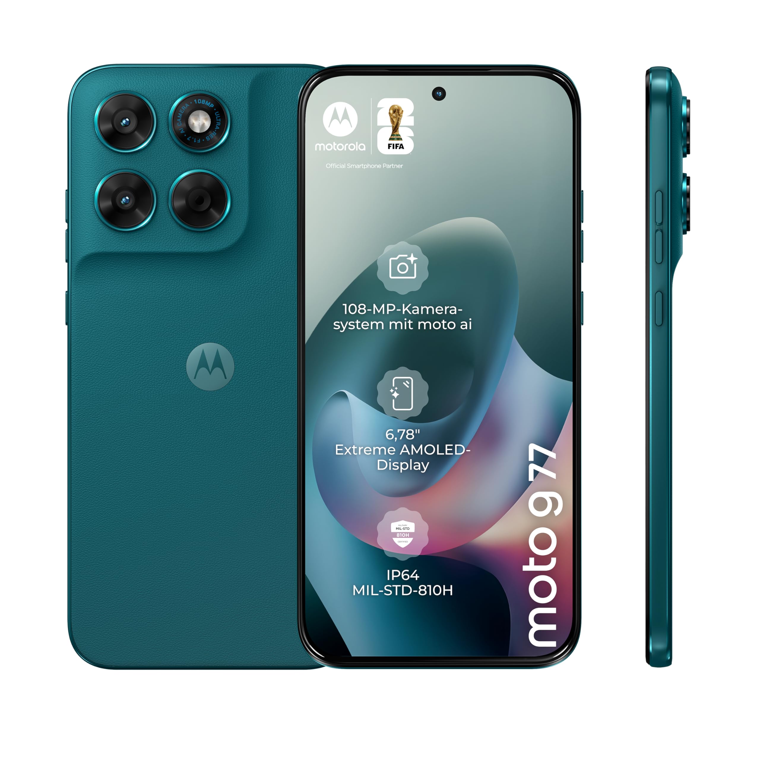Motorola Moto g77 5G Smartphone 108 MP Camera 8-256GB Shaded Spruce - PBAWOO37ES