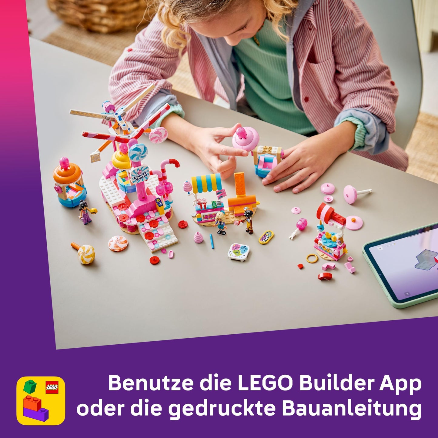 LEGO Friends Cupcake Ferris Wheel - Interactive playset with fairground games, 3 minifigures & accessories - Children's room decoration - Gift idea for girls aged 7 and up - 42700