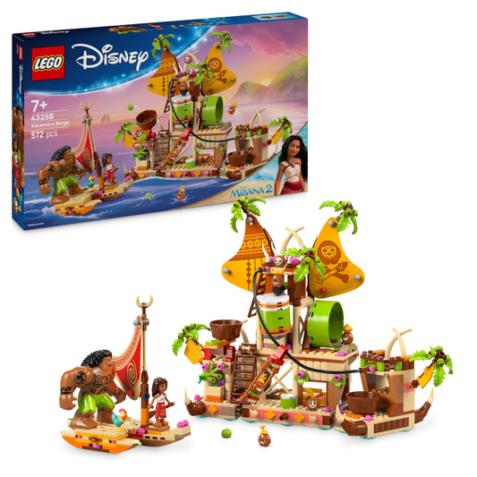 LEGO ǀ Disney Vaiana 2 Kakamora Barge - Kakamora Boat - Toy for Girls and Boys from 7 Years - Includes Boat Model, Moana Mini Doll and Maui Figure - Birthday Gift for Fans - 43258