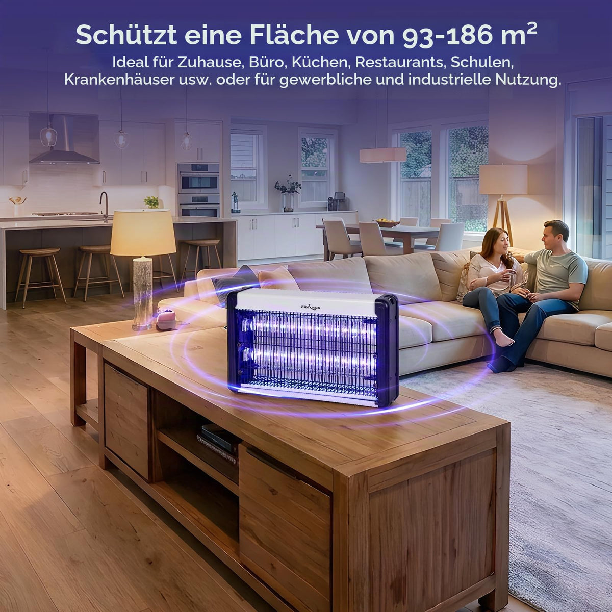FRAXINUS Insecticid Electric, Capcană pentru muște pentru interior, Capcană pentru țânțari pentru interior, Lampă UV pentru țânțari, Lumină LED cu consum redus de energie, Perfectă împotriva muștelor, moliilor și țânțarilor. (Îmbunătățită cu cablu de