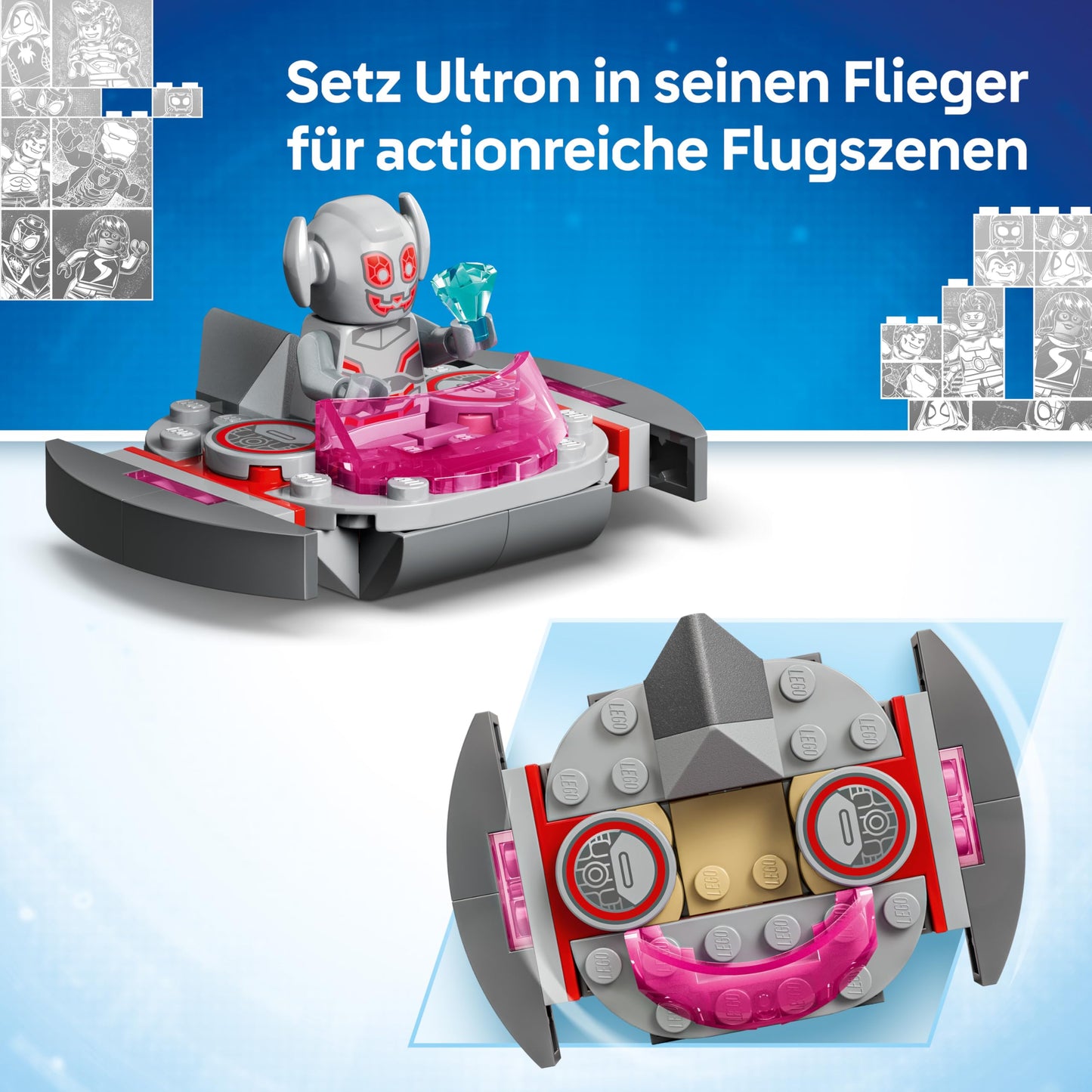 LEGO ǀ Marvel Iron Man and his fantastic friends Ultron vs. Iron Man - superhero toy with mech action figure & 2 minifigures - gift for boys aged 4 and up & fans of the series - 11209