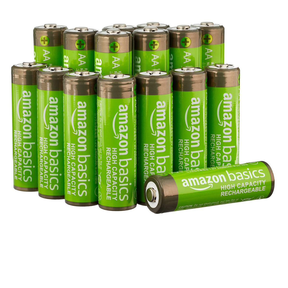Amazon Basics pachet de 16 acumulatori AA NiMH reîncărcabili cu capacitate mare, 2400 mAh, 1,2 V, reîncărcabili de până la 400 de ori, preîncărcați. - 240AAHCB
