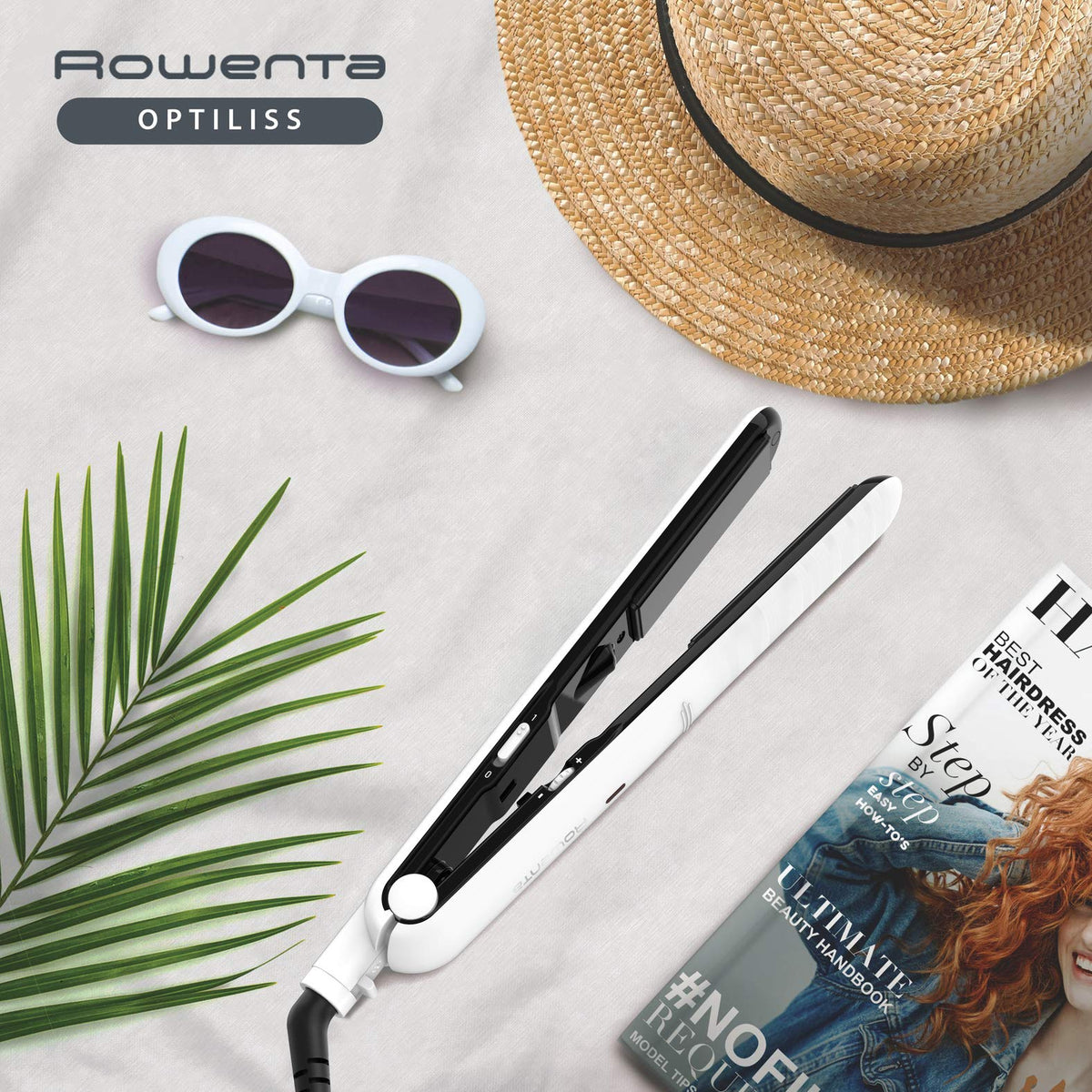 Rowenta Optiliss, hair straightener, quick heating, ceramic plates, SF3210