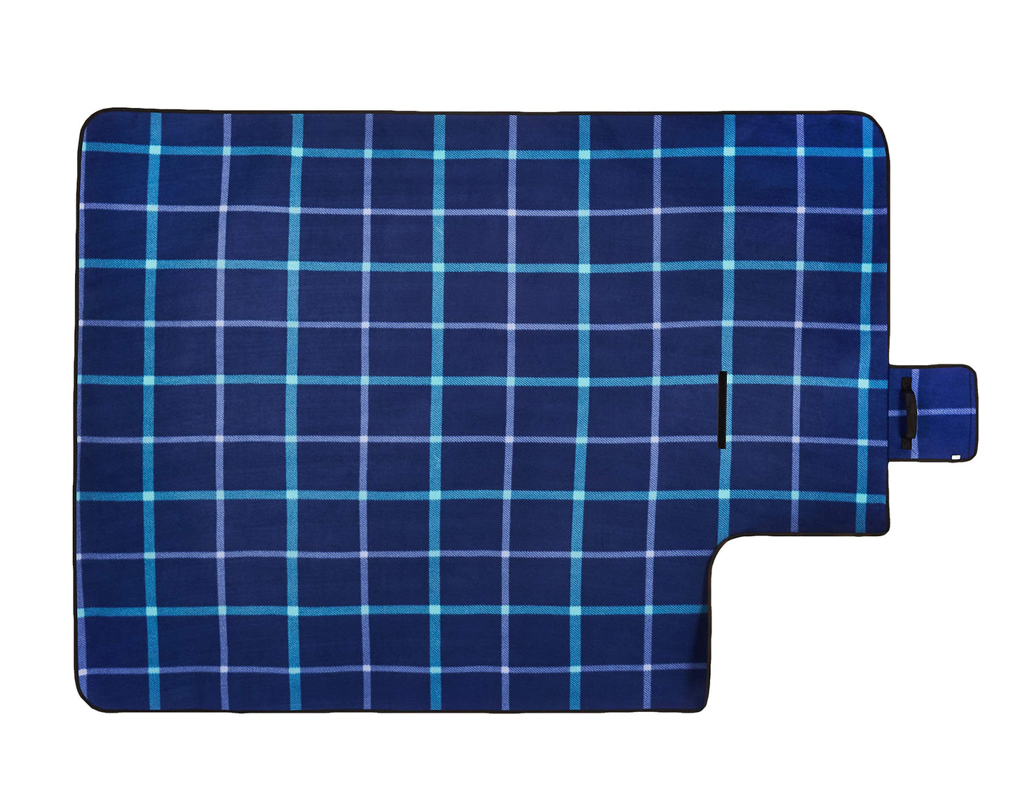 Amazon Basics Travel Accessories - Travel Blanket with Waterproof Backing, 150 x 195 cm, Dark Blue Plaid - TEX0724-4