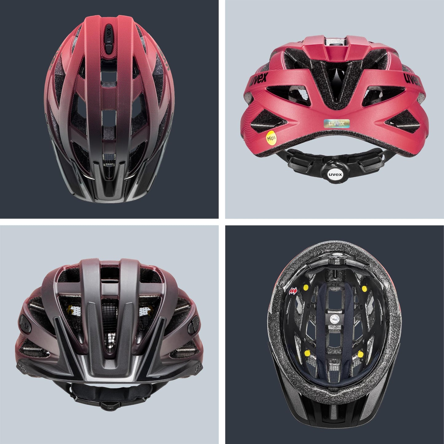 uvex i-vo cc MIPS bicycle helmet, black-red matt, 52-57 cm - S413613