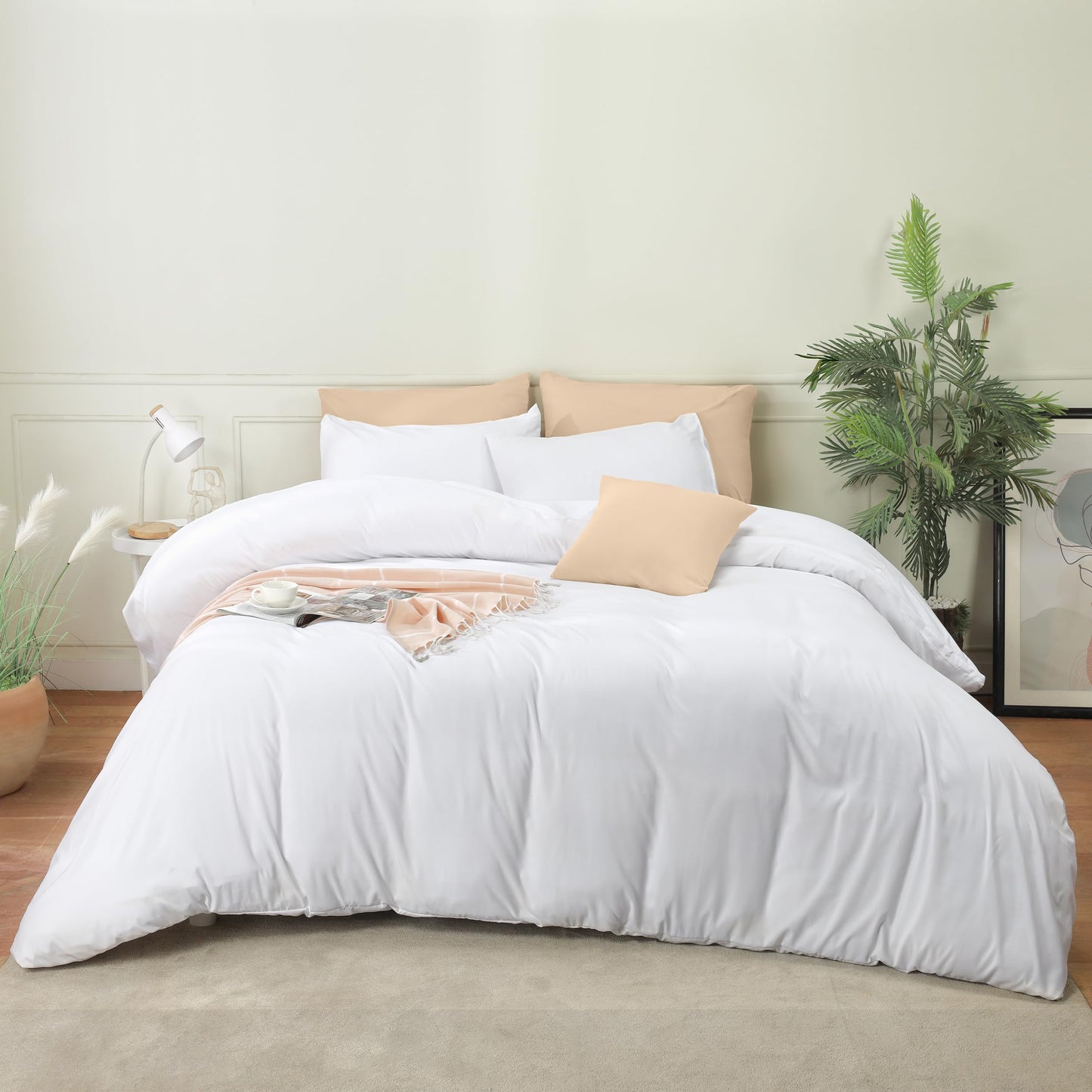 Utopia Bedding Duvet Cover Set with Pillowcases - 3 Piece Zipper Bedding Set - 1 Duvet Cover with 2 Pillowcases - Soft Brushed Microfiber (Queen, White) - UBMICROFIBERLWDUVETKINGWHITE