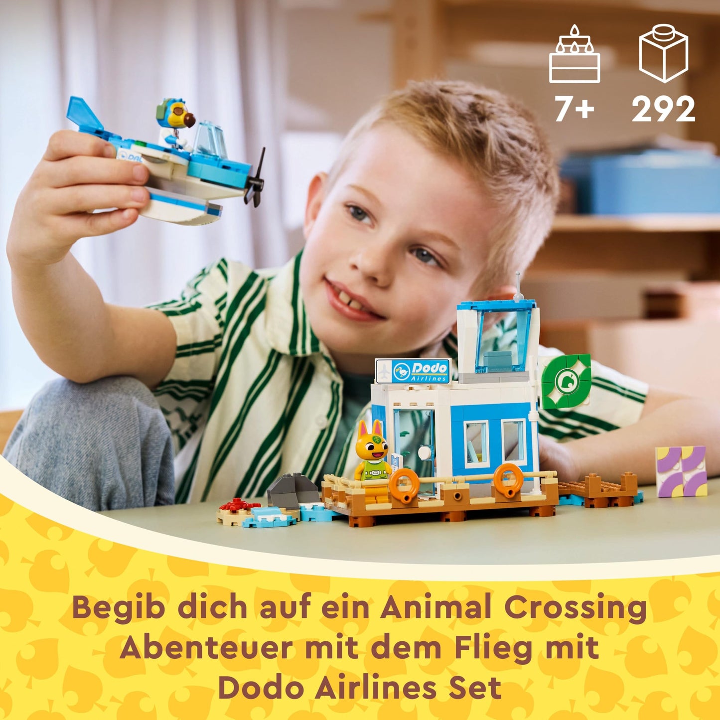LEGO Animal Crossing Fly with Dodo Airlines Video Game Playset Airport Toy Seaplane and Pilot Minifigure Gift for Girls and Boys Ages 7+ 77051