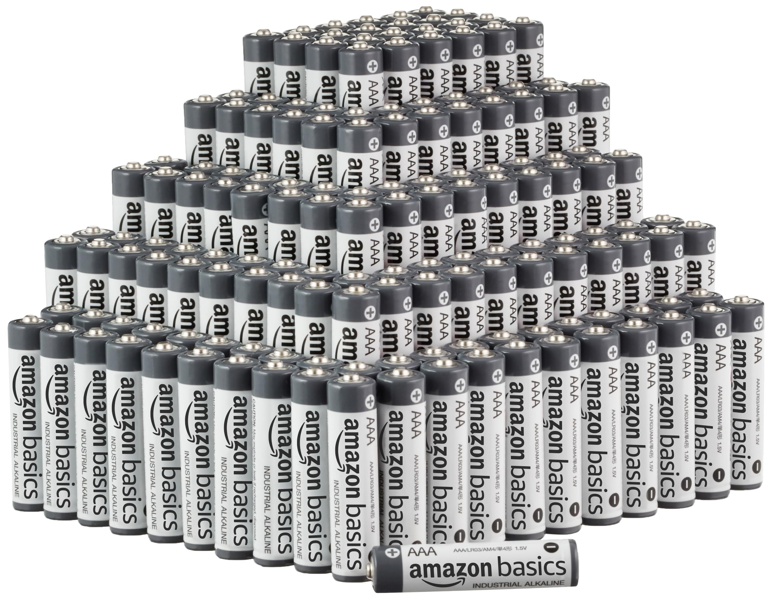 Amazon Basics AAA Alkaline Batteries 1.5V 5 Year Shelf Life Pack of 250 - AAA-250PK