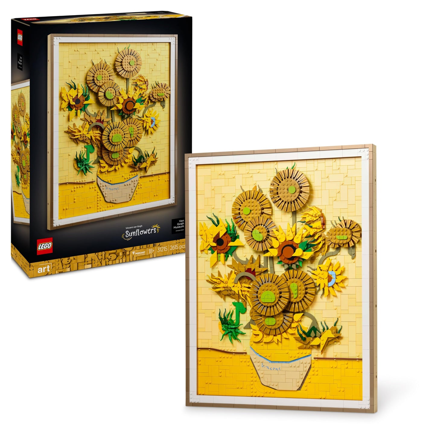 LEGO Art Vincent Van Gogh - Sunflowers - 3D flower painting with moving flowers - Decoration for the living room or office - Building kit for adults - Creative gift idea for men & women 31215