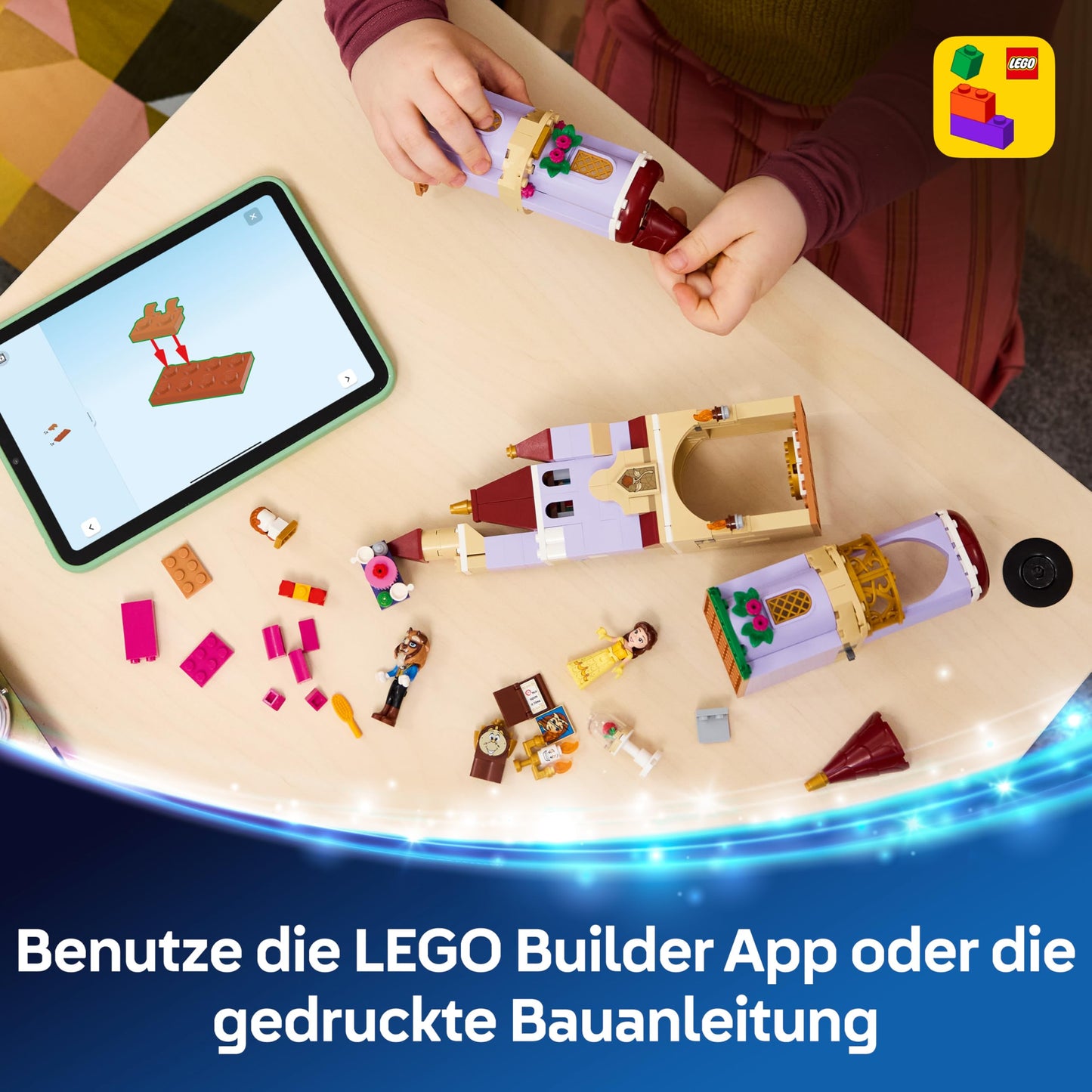LEGO ǀ Disney Princess The Enchanted Castle of Belle and the Beast - including 2 mini dolls and Lumière figure - gift for girls aged 5 and up and fans of Beauty and the Beast - 43289