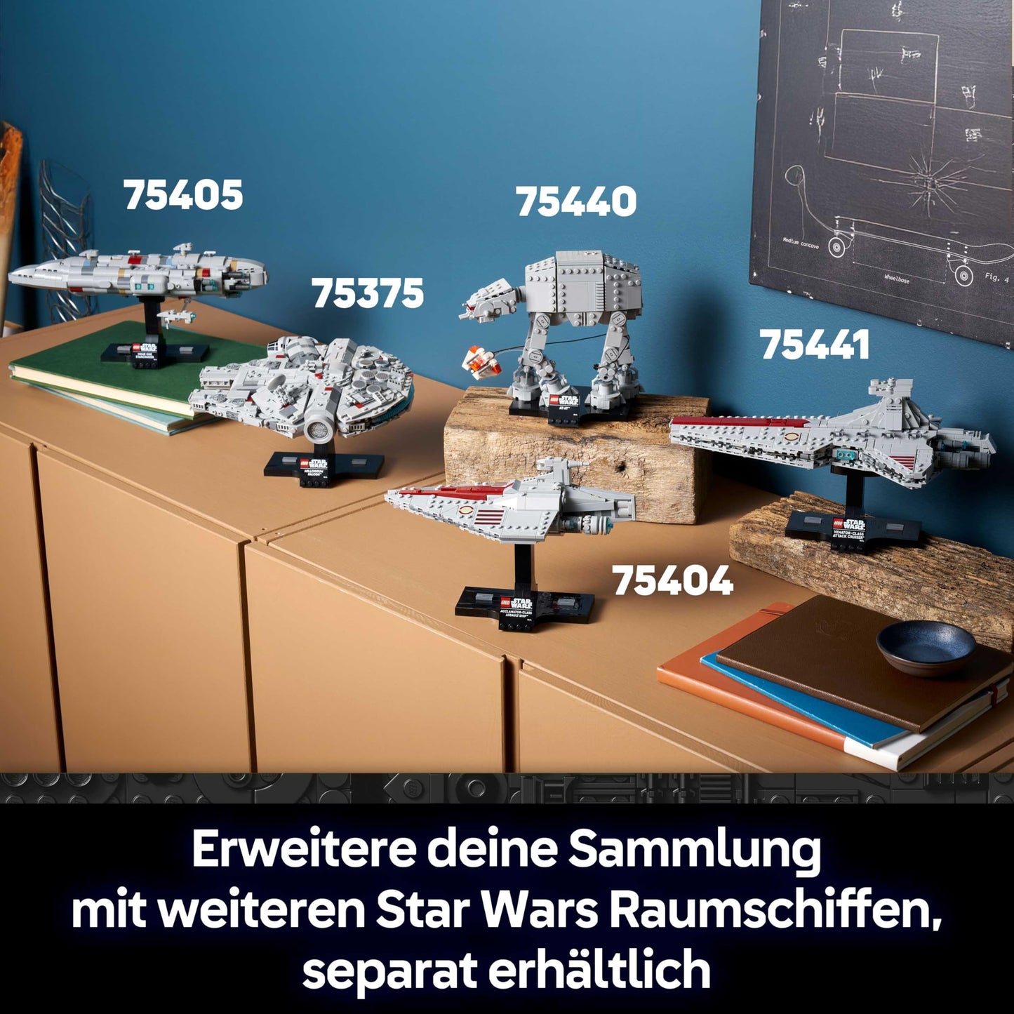 LEGO Star Wars 75440 AT-AT - model building set for adults - with snowspeeder, stand & name plate - DIY decoration for the shelf - gift for fans of The Empire Strikes Back