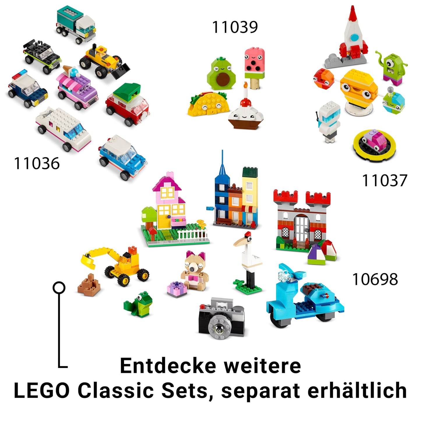 LEGO Classic Creative Dinosaurs, building set with models and animal figures made of bricks, imaginative play experience, gift for boys and girls aged 5 and up, including T.Rex and Triceratops 11041