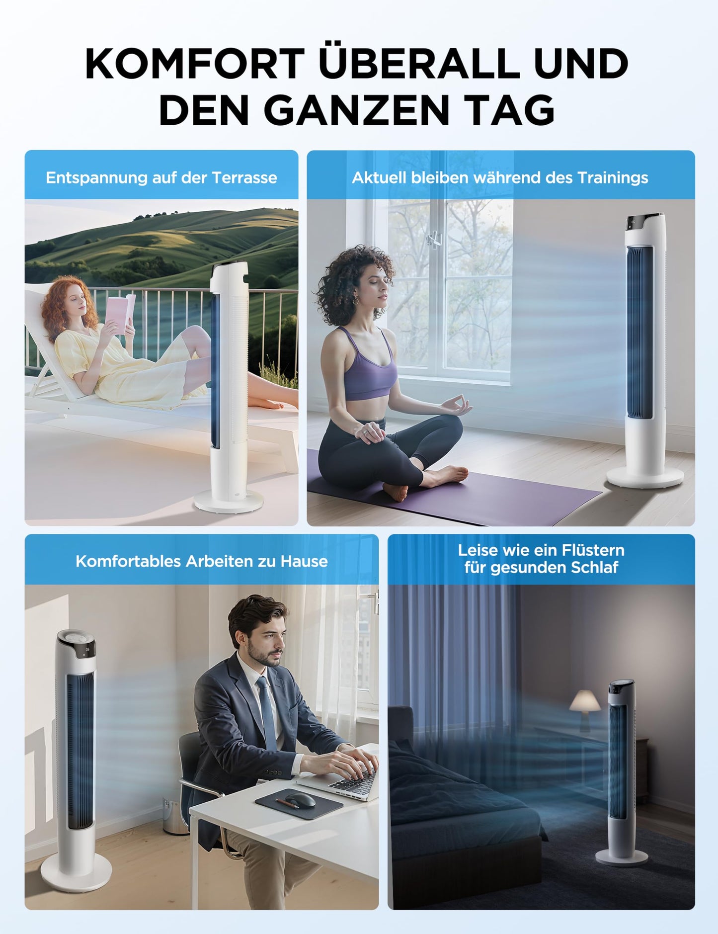 Midea FZ10-16AR Column Fan with Remote Control