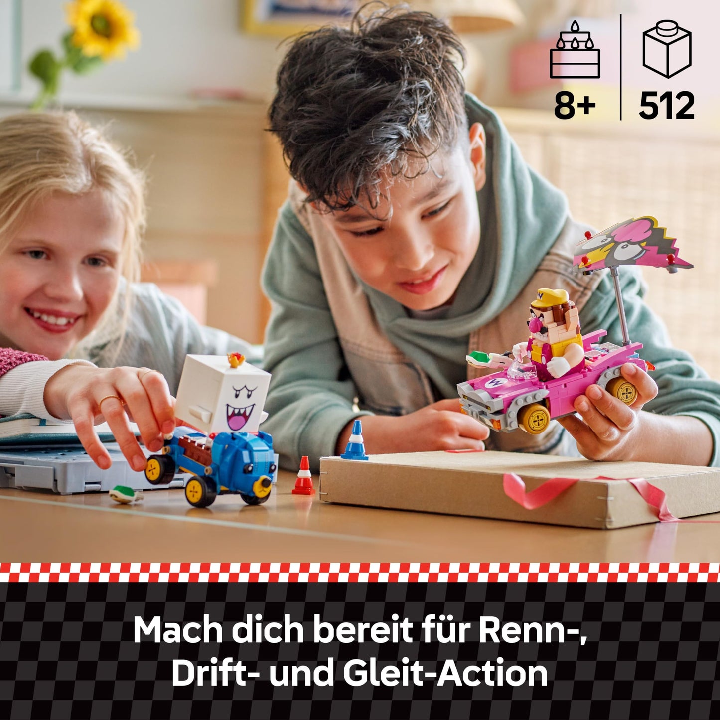 LEGO Super Mario: Mario Kart - Wario & King Buu Huu - Interactive toy with 2 cars and 2 figures for playing and displaying - Gaming gift for boys and girls aged 8 and up - 72038