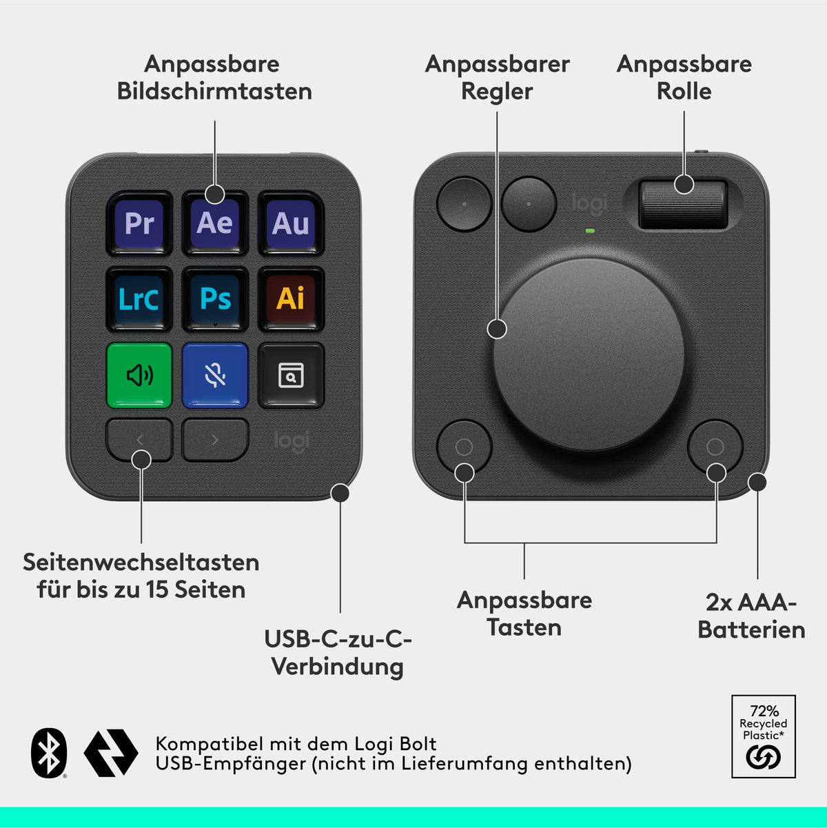 Logitech MX Creative Console, Programmable Keypad - 920-012931